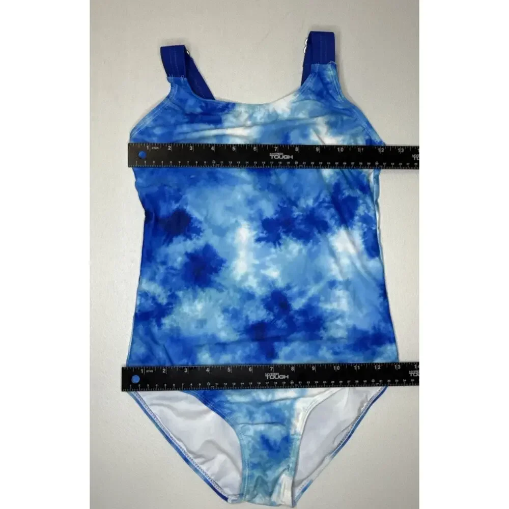 Girls blue tie-dye one-piece swimsuit Size 11/12